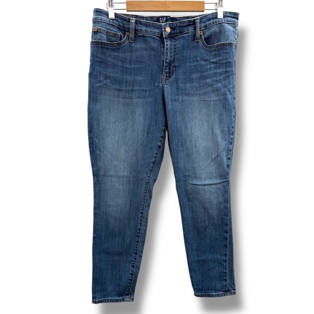 GAP‎ Legging Ankle Jeans Women's Size 33 Medium Indigo Wash Stretch Denim